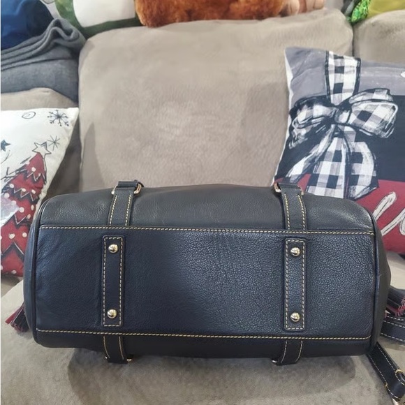 Dooney & Bourke Navy Leather Satchel - Picture 2 of 4